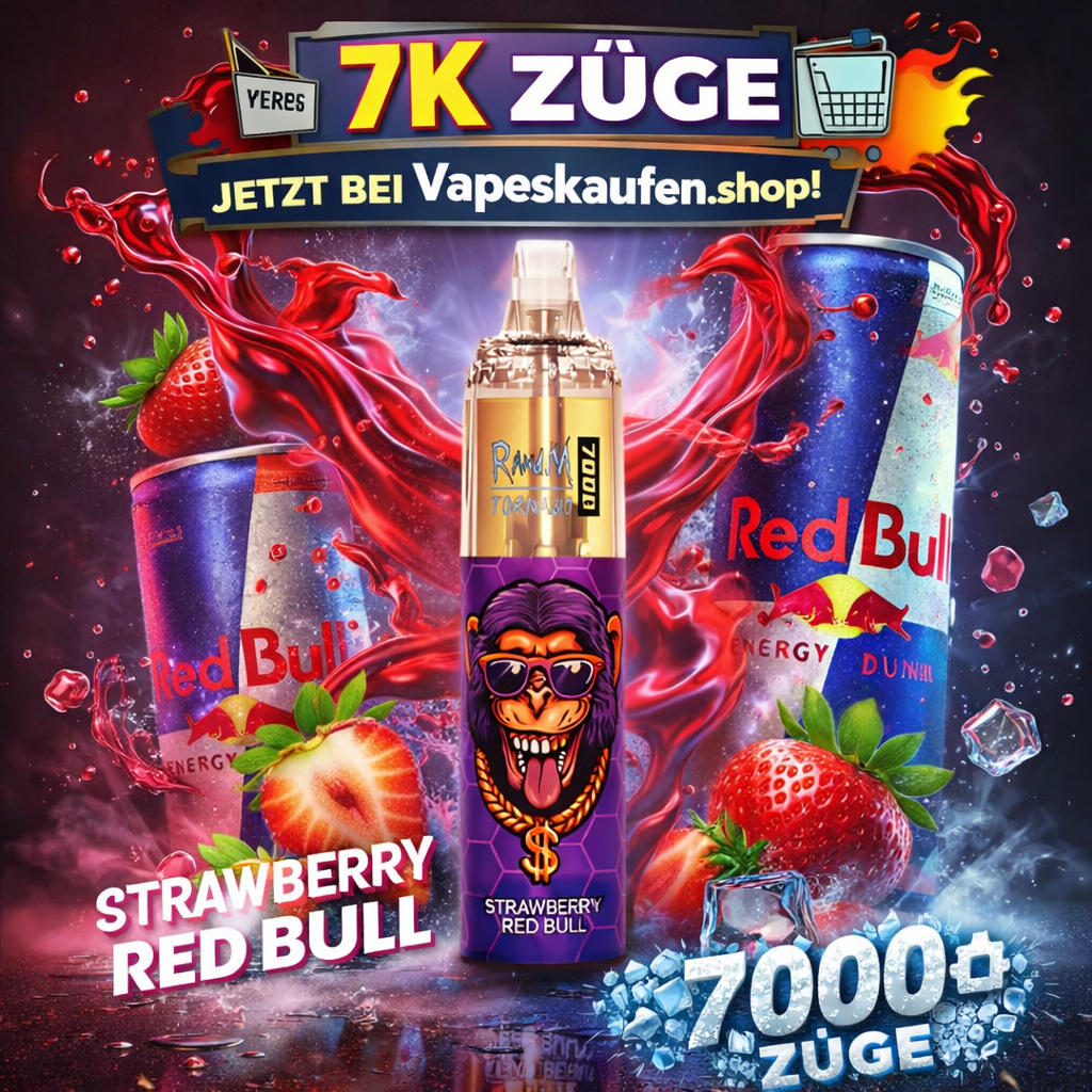 RandM-VAPE 7K STRAWBERRY REDBULL